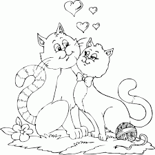 Two Cats Sweethearts Coloring Page Coloring Com Valentine Coloring Pages Valentine Coloring Coloring Pages