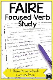 These Printable Faire Verb Worksheets Are A Great Way For Your French Students Practice Their French Verbs Your Mi French Verbs Learn French French Vocabulary