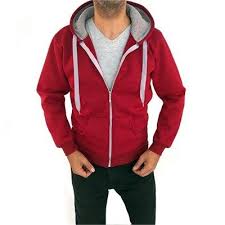 Xhall Erkek Fermuarli Kapsonlu Sweatshirt Bordo Kapsonlular Erkek Sweatshirt
