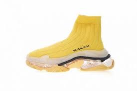 Balenciaga Socks Black And Yellow Balenciaga Triple S Air Knit Mid Sock 506346 W09t 900 Yellow Socks Balenciaga Sneakers