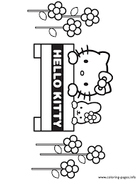 Hello kitty coloring book sheet. Hello Kitty And Flowers Coloring Pages Printable