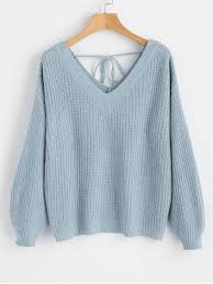 V Neck Drop Shoulder Oversized Sweater Light Blue S Zaful Sweaters Sweaters Oversized Red Sweaters Clothes