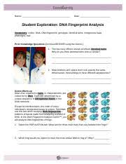 Check spelling or type a new query. Gizmo 1 Week 1 Docx Objectives Complete Dna Fingerprinting Analysis Gizmo Student Exploration Dna Fingerprint Analysis Vocabulary Codon Dna Dna Course Hero