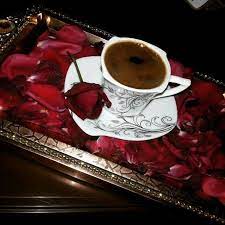 قهوة ورد أحمر جوري morning tea tea cups tea