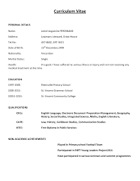 Curriculum Vitae Sample Format
