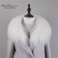 Winter Mongolian Ethel Lamb Women Collar Anderson Fur Free Collar Real  Ladies