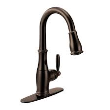 Browse delta's collection of black kitchen faucet comprised of oil rubbed bronze, venetian bronze, and champagne bronze finishes. Moen Brantford Single Handle Pull Down Sprayer Touchless Kitchen Faucet With Motionsense And Reflex In Oil Rubbed Bronze 7185eorb The Home Depot