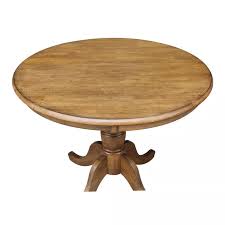 Global chair components profile large round dining height table base. Buy 36 Round Top Pedestal Dining Table Brown International Concepts Online In France 53748161