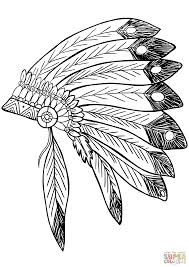 American Native Indian Feather Headress Super Coloring Native American Feathers Drawing Native American Feathers Feather Drawing