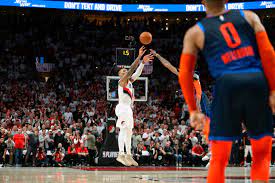 The game was tied, the clock was winding down, and lillard pulled up from a thousand feet away for the win. Damian Lillard From 37 Feet And The Blazers Eliminate The Thunder The New York Times