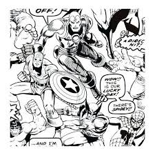 Black And White Marvel Comic Strip Wallpaper Marvel Comics Colour Your Own Superheroes Wallpaper 52cm X 10m From Graham Brown Marvel Comics Wallpaper Marvel Coloring Comic Book Wallpaper