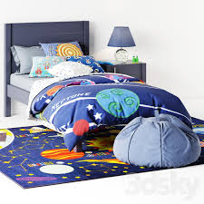 Nursery nightstands make getting baby to sleep a little easier by keeping necessities close by. 3d Models Bed Bed Uptown Navy Blue Bed From Crate Barrel Curbstone Kids Uptown Navy Blue Nightstand