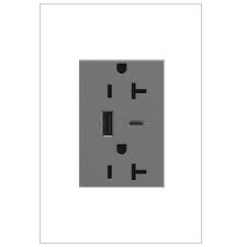 The idea, the company says. Legrand Adorne 20 Amp Combination Magnesium Outlet With 6 0 Amp Type A C Usb At Menards