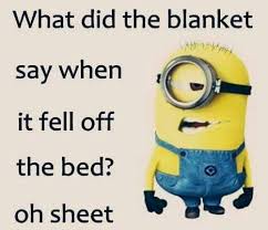 What Did The Blanket Say When It Fell Off The Bed Minions Funny Funny Minion Memes Funny Minion Quotes