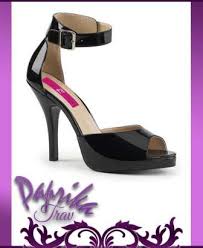 Scarpe eleganti, colore nero/blu, allacciate con cerniera (chiusura) dietro, numero 38, tacco 12cm Calzature Per Trav Sandali Stivali Decollete Paprika