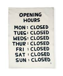 Third Drawer Down X David Shrigley Opening Hours Tea Towel Third Drawer Down Tea Towels White Tea Towels Tea Towel Art