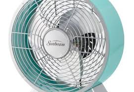 Sunbeam Designer Series Retro Table Fan Teal In 2020 Retro Table Table Fan Desk Fan