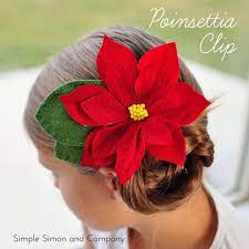 Poinsettia Clip Tutorial U Create Poinsettia Hair Clip Hair Clips Diy Christmas Hair Accessories