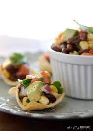 Black Bean Corn Avocado Salsa Black Bean Corn Avocado Salsa In Homemade Tortilla Cups Made This Today So Good Appetizer Recipes Recipes Food