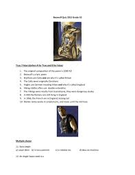 The more questions you get correct here, the more random knowledge you have is your brain big enough to g. Beowulf Quiz 2012 Grade 10 True False Darken A For True And B