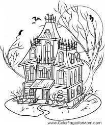 Vector coloring pages funny haunted house with pumpkin. Coloring Pages For Adults Halloween Haunted House Coloring Page Cizim Karalama Defteri Fikirleri Karalama