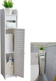 Amazon Com Small Bathroom Storage Corner Floor Cabinet With Doors And Shelves Thin Toilet Vanity Cabinet Narrow Bath Sink Organizer Towel Storage Shelf For Paper Holder White By Aojezor Home Kitchen