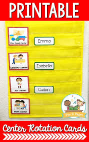 Center Rotation Signs And Cards Pre K Pages