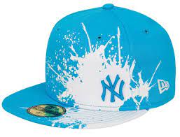 New York Yankees Splatways Blue 59fifty Fitted Baseball Cap By New Era X Mlb Baseball Cap Fitted Baseball Caps New Era