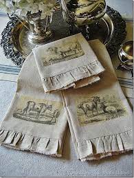 Find many great new & used options and get the best deals for 2 french country barn rooster kitchen towels sunflower farmhouse pumpkin towels at the best online prices at ebay! Diy Vintage French Tea Towels Manualidades Pano De Cocina Trapo De Cocina