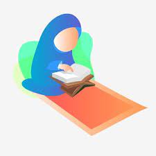 Woman Read Holy Quran Reading Clipart Woman Holy Png And Vector With Transparent Background For Free Download Mini Drawings Anime Muslim Teacher Cartoon