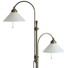 Der ständer biegt sich bei der bogen stehlampe in einem großen bogen, bevor der lampenschirm als stehlampe holz dreibein kommen filigrane holzfüße aus kirschholz, teakholz als teakholz. Zweiflammige Jugendstil Stehleuchte Mit Zwei Bogen Armen Casa Lumi