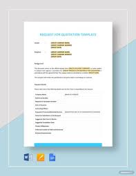 To request a quotation means to ask for specific prices of certain items. 18 Request For Quote Templates In Word Pages Pdf Xls Free Premium Templates