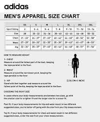 Adidas Size Chart Shirt Shop Clothing Shoes Online