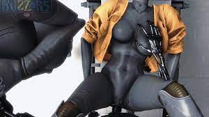 1boy 2girls 3d android android girl animated arnold  schwarzenegger athletic athletic female atomic heart ballerina blonde hair  breasts busty crown braid curvy figure faceless faceless character faceless  female female