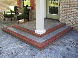 Building concrete steps for a front porch. Concrete Front Porch Makeover Baluster Floor Designs Front Porch Makeover Porch Flooring Porch Makeover