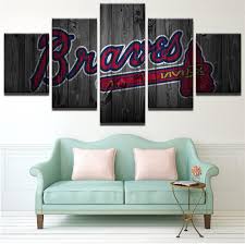 Atlanta Braves Team Logo Baseball Canvas Wall Art Baseball Wall Art Baseball Canvas Canvas Wall Decor