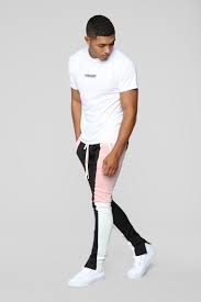 Black And Pink T Shirt Mens Keke Track Pants Black Combo Mens Activewear Mens Activewear Fashion Mens Outfits