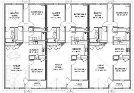 Triplex House Plans 1 387 S F Ea Unit 3 Beds 2 Ba Duplex Floor Plans Family House Plans Duplex Plans