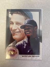 1995 Megacards KEN GRIFFEY JR w/ LOU GEHRIG IN THE ZONE