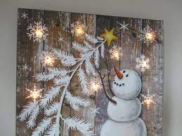 Diy Christmas Paintings On Wood 36 Ideas Diy Christmas Paintings Christmas Diy Christmas Paintings