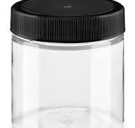 Clear PET Straight-Sided Plastic Jars Bulk Pack - 4 oz, Black Cap