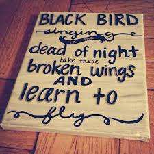Black Bird Singing In The Dead Of Night Take These Broken Wings Blackbird Singing In The Dead Of Night Take These Broken Wings And Learn To Fly All Your Life You Were Only Waiting Fo Diy Canvas Art Canvas Crafts Diy Canvas