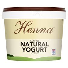 Henna Fat Free Natural Yogurt Live Set 10kg Bb Foodservice