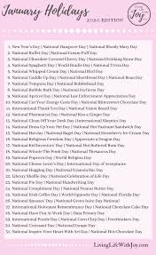 2019 Fun National Holidays Living Life With Joy In 2020 National Holiday Calendar Silly Holidays Holiday Calendar
