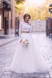 Two Piece Wedding Dress Lace Wedding Dress Bridal Separates Etsy In 2020 Crop Top Wedding Dress Two Piece Wedding Dress Unique Wedding Gowns