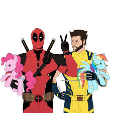 oh hey it's Wade and Yukio iykyk . . . #deadpool #wolverine  #deadpoolandwolverine #poolverine #mylittlepony #mlp #mlpfim  #mylittleponyfriendshipismagic #pinkiepie #rainbowdash #art #artist  #illustration #painting #digital #doodle #sketch