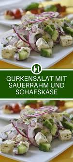 Zutaten 2 Gurken 200 G Sauerrahm 150 G Joghurt 2 El Magermilch 0 50 In 2020 Rezepte Salat Gurkensalat