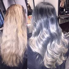We worked together with @taramilktea to create this beautiful. From Blonde Hair To Black Blue Silver Hair With Olaplex Schwarzkopf Color And Styling With L Anza Healing Oil Bangstyle House Of Hair Inspiration
