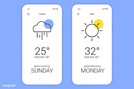Weather Forecast On A Screen Vector Free Image By Rawpixel Com Kappy Kappy Vector Free Phone Application Weather Forecast