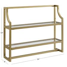 Its rustic, industrial style is just what i was looking for. Gold Metal And Glass Milayan Bathroom Wall Shelf World Market